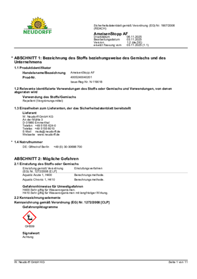 AmeisenStopp AF Sicherheitsdatenblatt 2025-11 de-DE