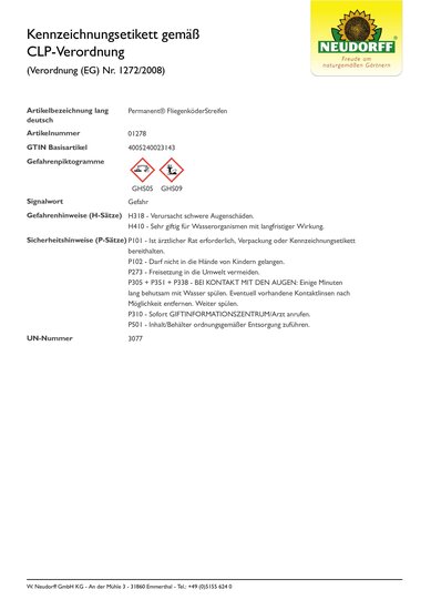 Permanent FliegenköderStreifen