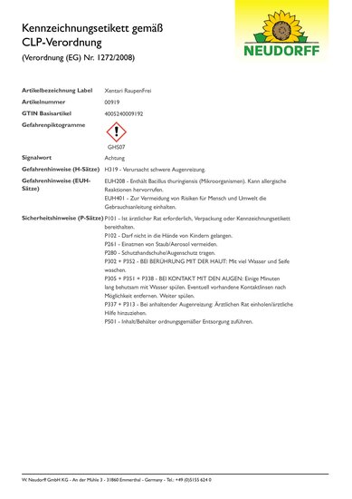 CLP-Kennzeichnungsetikett