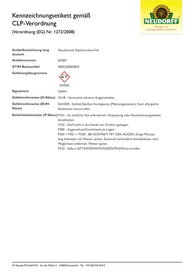 Neudomück Stechmücken-Frei