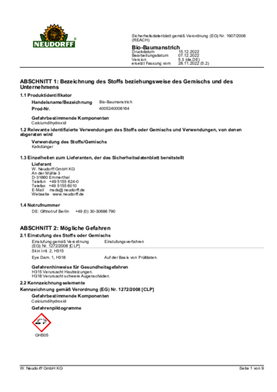 Bio-Baumanstrich Sicherheitsdatenblatt 2022-12 de-DE