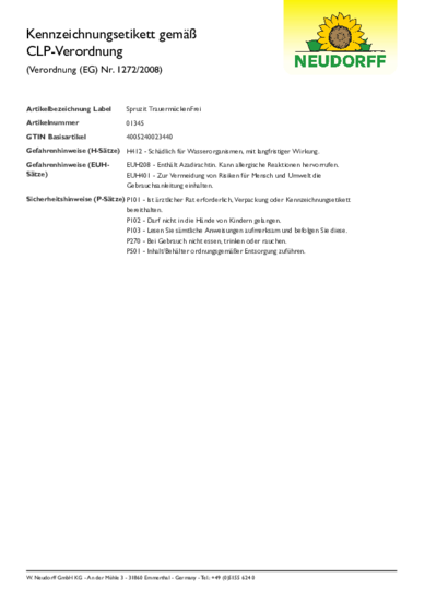CLP-Kennzeichnungsetikett
