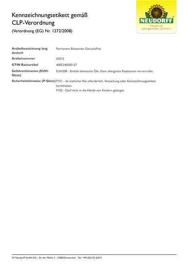 Permanent BiotonnenGeruchsFrei