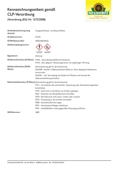 Fungisan Rosen- und Buxus-Pilzfrei – anwendungsfertig